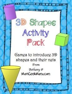 A collection of printable 3D shape cards to use for a variety of games! Great for introducing young kids to shapes and patterns or helping older ones work with shape nets.