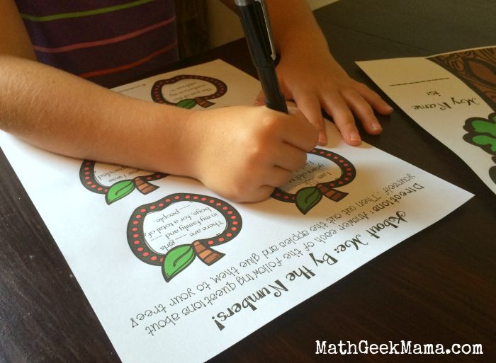 Apple Tree About Me Math for Back to School_MathGeekMama