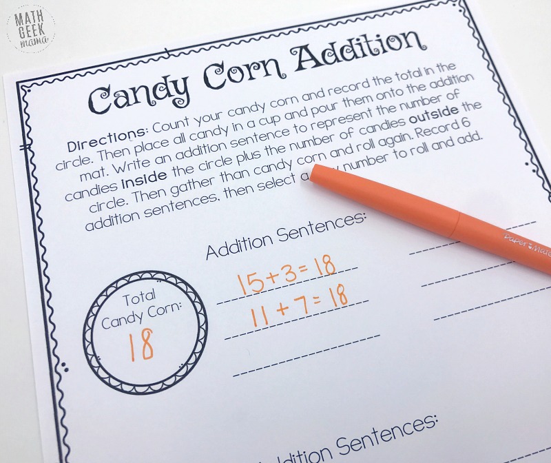 Looking for a fun way to put all your candy corn to good use? This free set of candy corn math printables use candy corn as a fun math manipulative. There are counting mats, an addition game, plus counting to 100 and measurement. Kids will love it!