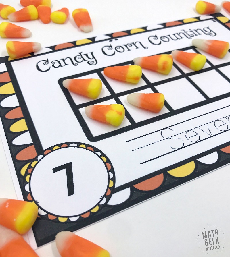 Looking for a fun way to put all your candy corn to good use? This free set of candy corn math printables use candy corn as a fun math manipulative. There are counting mats, an addition game, plus counting to 100 and measurement. Kids will love it!