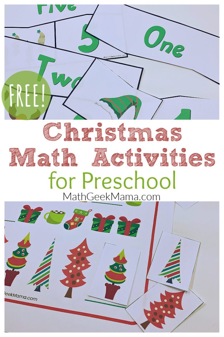 {FREE!} Christmas Math Activities for Preschool | Low-Prep