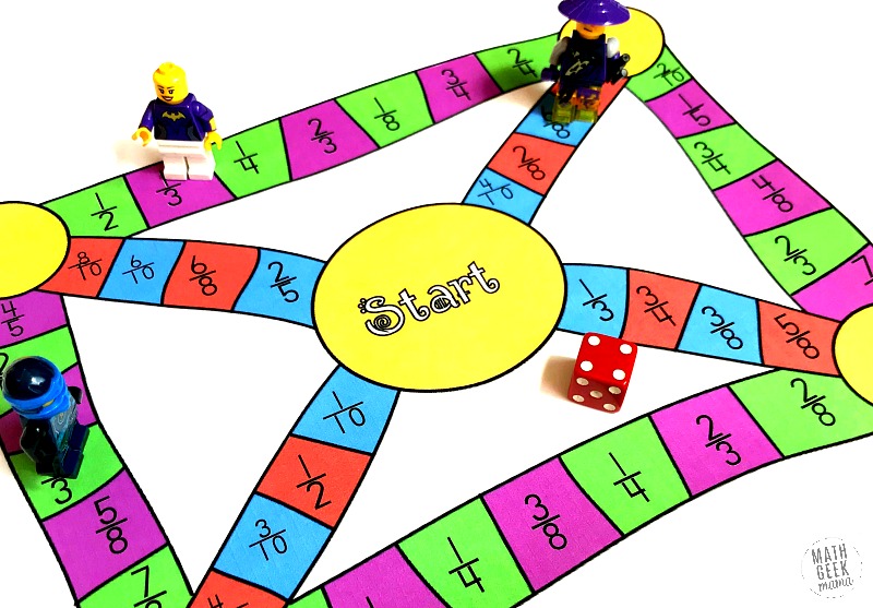 Need a fun and engaging way to give kids practice with converting fractions to decimals? This game is easy to set up and different every time you play! It will give kids the opportunity to practice mental math conversions, or you can let kids work out each solution on a piece of paper. Either way, this is a fun game you can pull out again and again. 