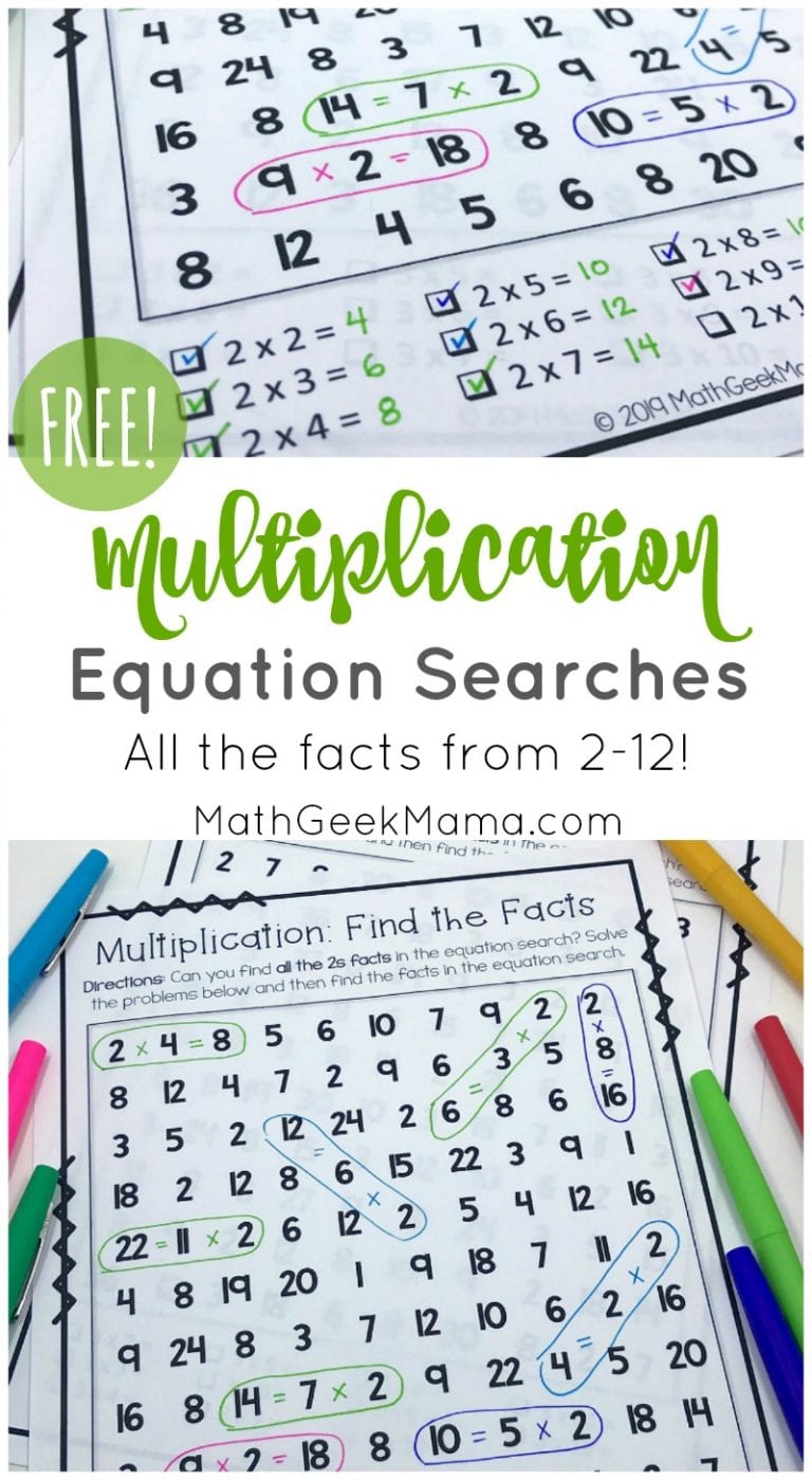{FREE} Multiplication Equation Search: Unique Challenge for Kids