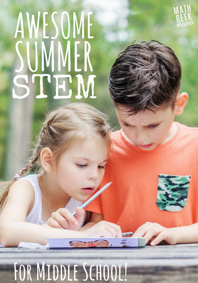Looking for fun, open-ended math challenges to keep your kiddos busy this summer? You're bound to find something fun in this huge list of Summer STEM ideas for middle schoolers! 