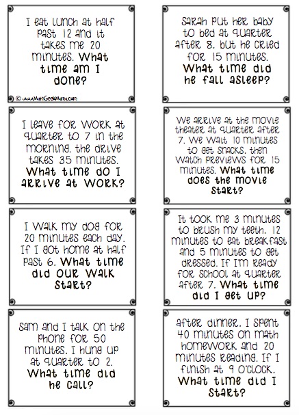 Time Word Problems Solve and Search FREE2_Math Geek Mama
