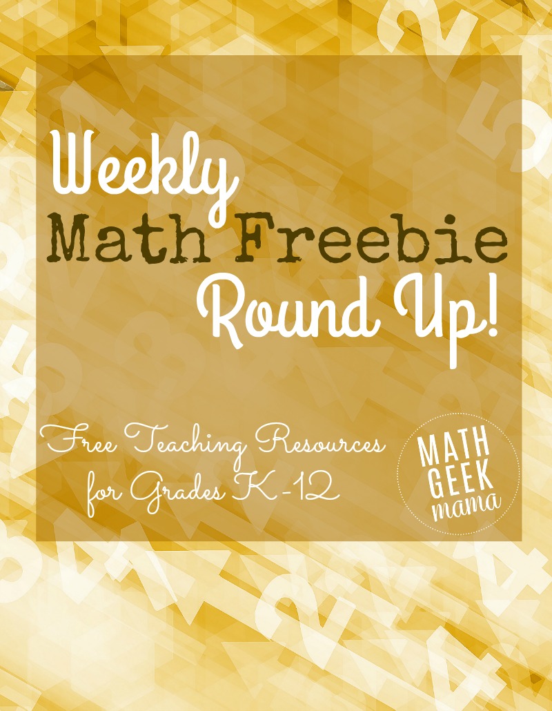 Weekly Math Freebie Round Up!