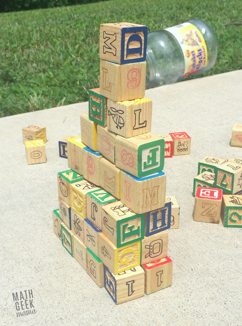 This easy subtraction game is sure to be a hit with your kids! Who doesn't love building a tower and knocking it down? Use this fun activity to model subtraction and practice writing equations. (Printable recording page included)