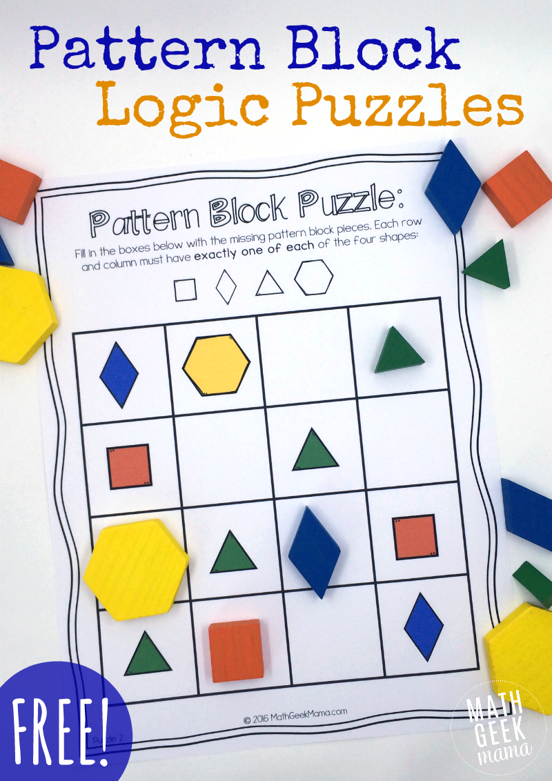 This set of interactive logic puzzles will have kids begging for more! Easy to use, these pattern block puzzles help kids think logically, while learning about shapes. Laminate to use over and over again!